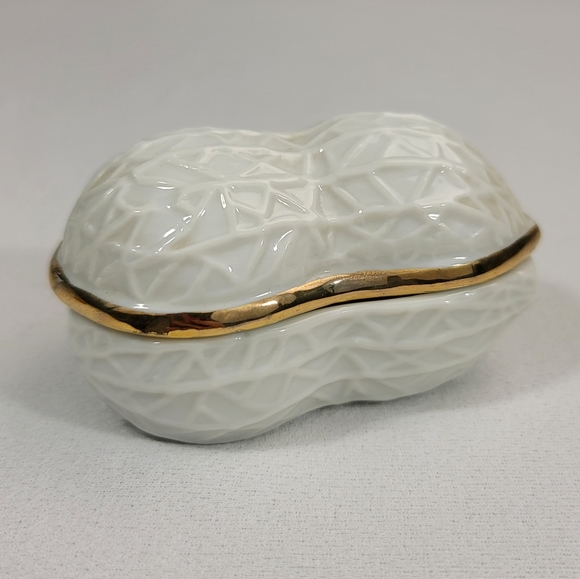 Vtg Enesco Japan Peanut Shaped Ceramic Trinket Container - Picture 12 of 12